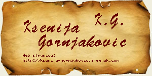 Ksenija Gornjaković vizit kartica